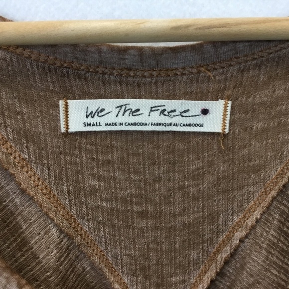 Free People We The Free Citrine Thermal Textured Cotton Blend Top in Ced… - Picture 6 of 8